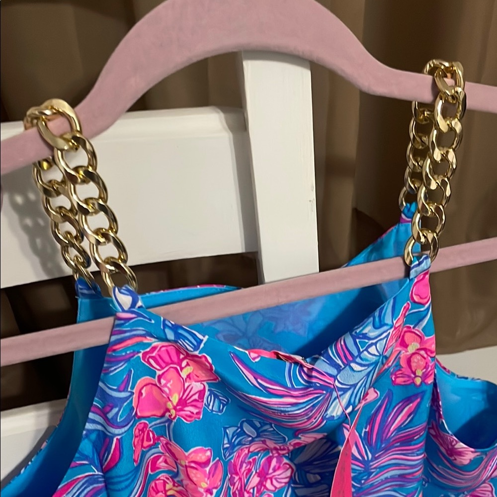 Lilly Pulitzer Joannah Blue and Pink Top - Picture 6 of 6